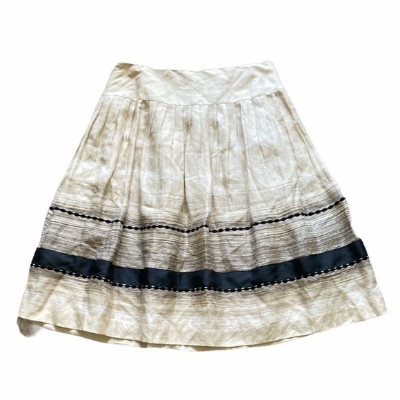 Alfani Linen Silk Pleated Midi Skirt Sz. 4 - Picture 3 of 7